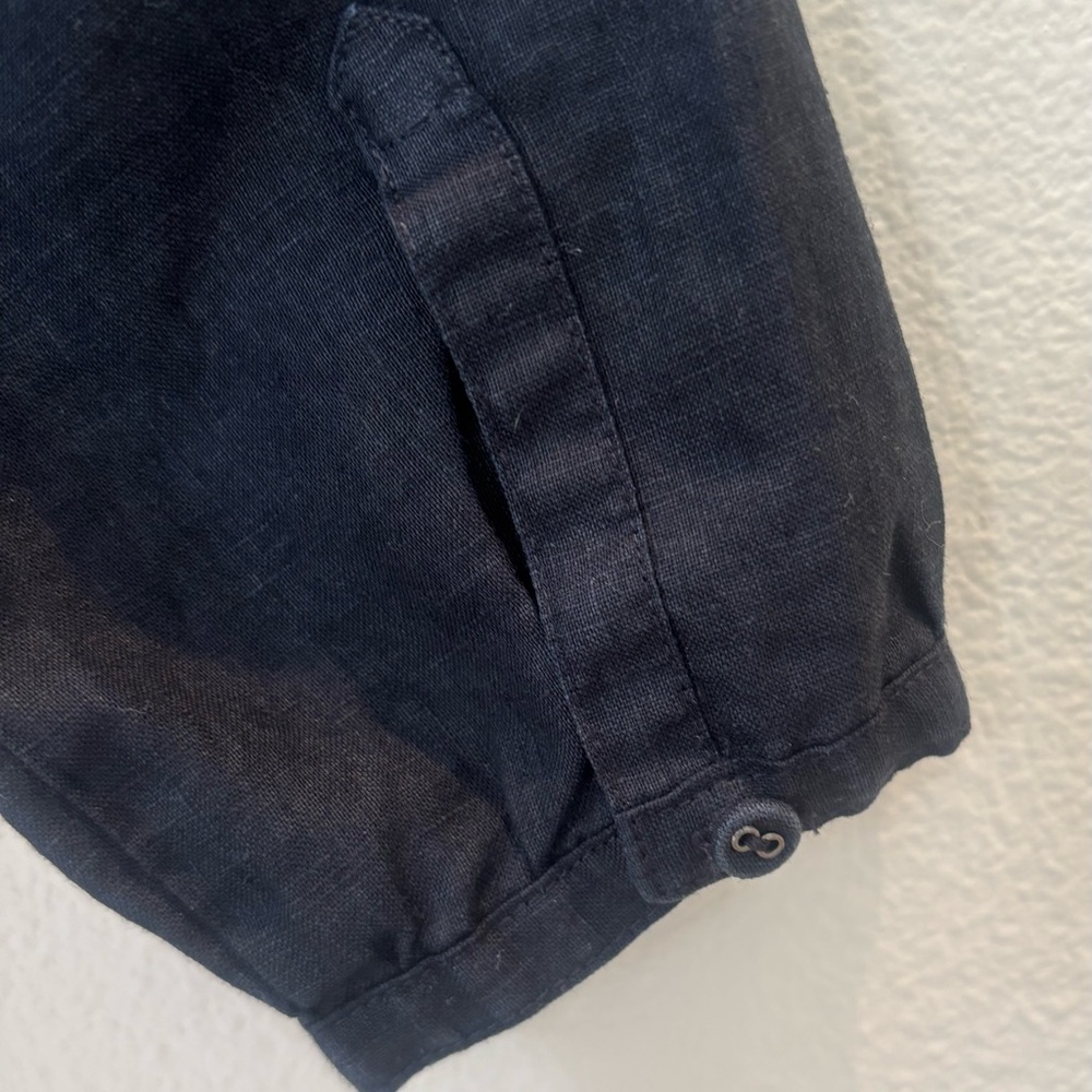 EILEEN FISHER Black Linen Button Up Tunic - Picture 5 of 7